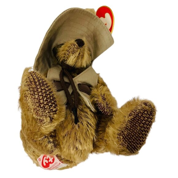 TY Attic Treasures Hogan the Kangaroo Bunny Plush With Hat & Vest Brown 10" - Picture 6 of 10